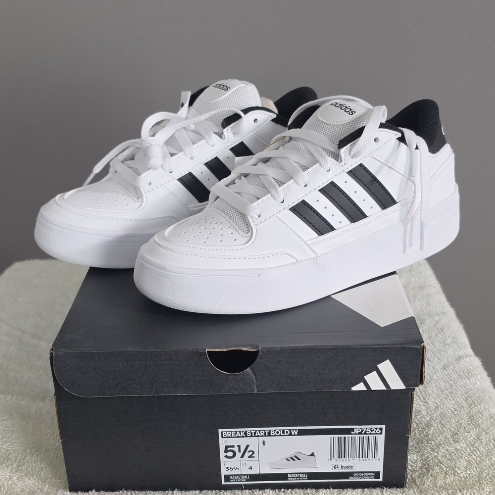 Adidas Break Start Bold W White Black JP7526 Women's Athletic Sneakers sz 5.5